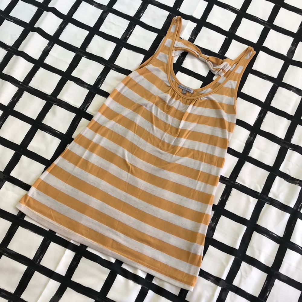 Charlotte Russe Yellow Stripe Bow Tank